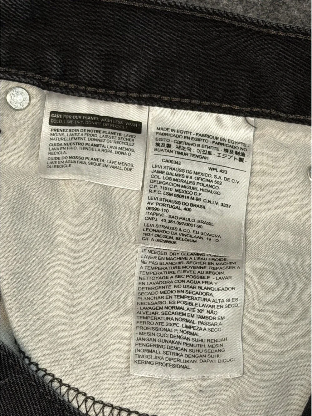 Levis 505 Regular Fit Jeans Mens 34x30 Black Faded Straight Leg Denim